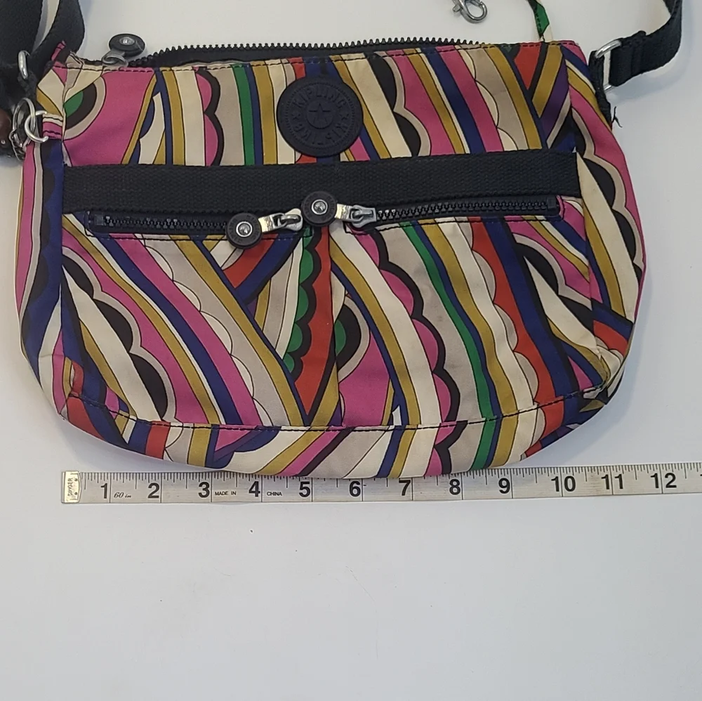 Kipling pink cream and yellow multicolor‎ swirl pattern crossbody shoulder bag